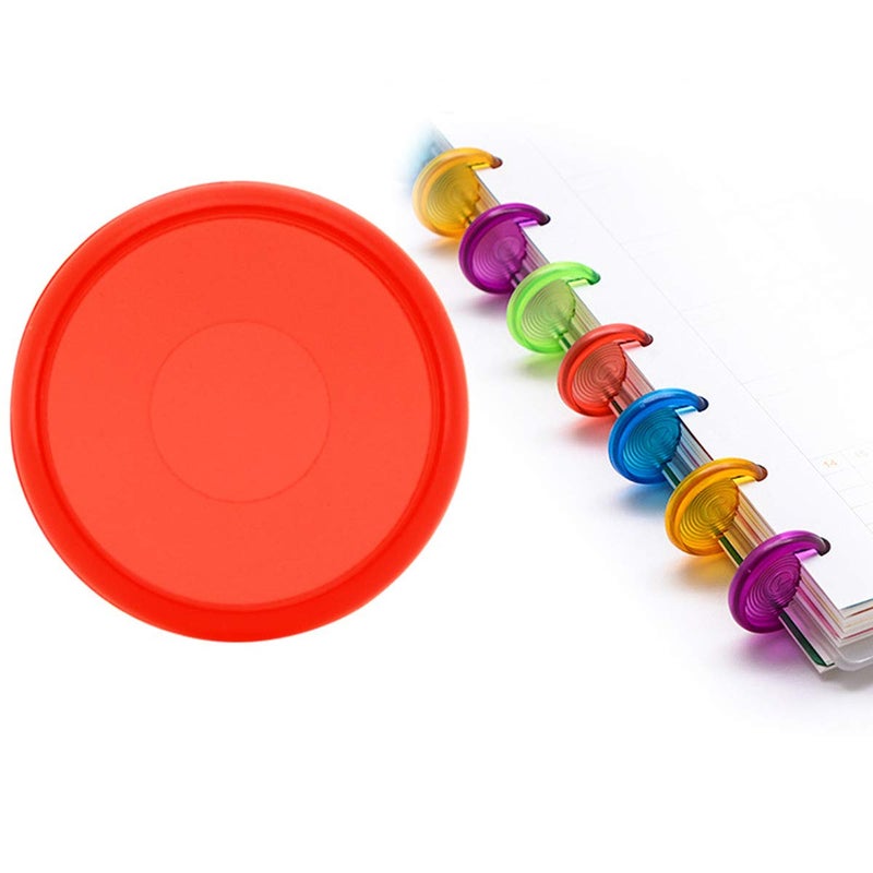 Haploon 104 Pieces Mini Plastic Book Binding Discs,Haploon 8 Colors Binding Ring Discs Expansion Discs Mushroom Hole Loose Leaf Ring Round Binding Mini Disc Buckle Hoop for DIY Notebooks Planners - Image 2